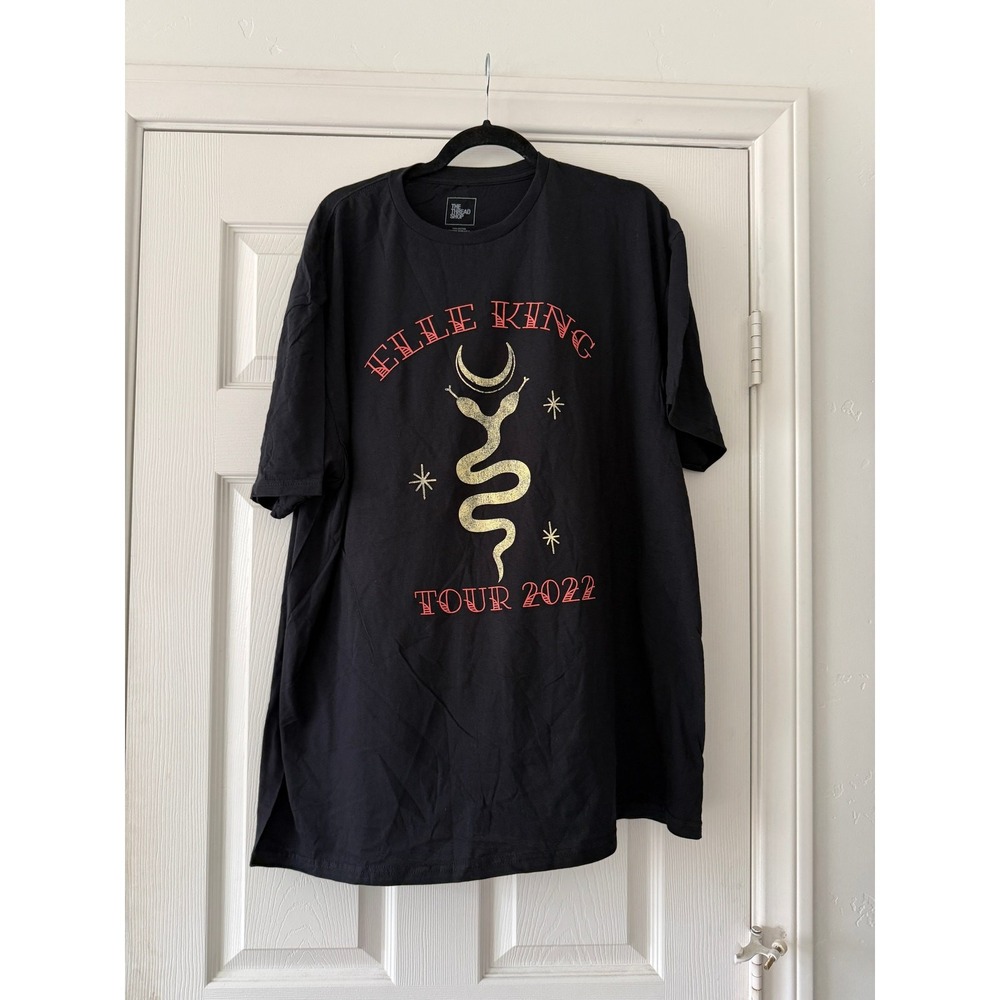 elle king 2022 tour band tee graphic shirt black & yellow unisex xx-large 2x